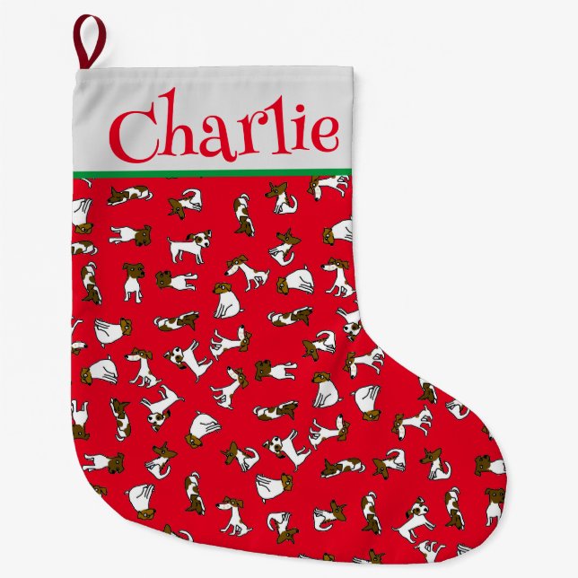 Chaussette de Noël Jack Russell (Devant)