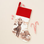 Chaussette De Noël Mermaid Beach Gibson Girl Victorian Antique<br><div class="desc">Gibson Girl - illustration artistique classique - Girl on a beach,  Charles Dana Gibson,  1902. Légende : "Bien sûr qu'il y a des sirènes."</div>