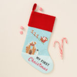Chaussette De Noël Mon premier Noël Père Noël Reindeder Snowman vacan<br><div class="desc">Célébrez le 1er Noël de votre bébé en cette période de fêtes en accrochant des bas et en ajoutant un de plus avec cet adorable bas de Noël pour bébé. Cette réserve de Noël avec Père Noël sur elle montre Kris Kringle s'envoler dans son traîneau avec son renne. Personnalisez ce...</div>