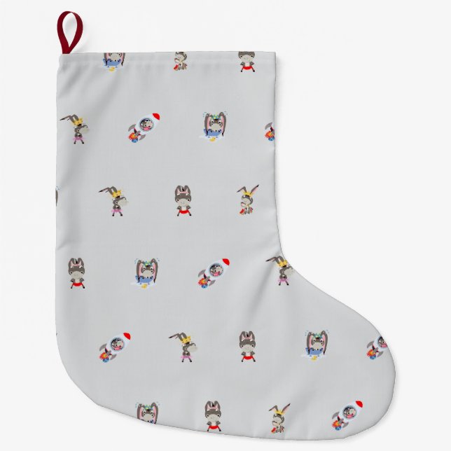 chaussette de Noël motif âne (Devant)