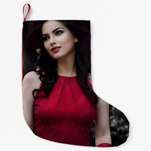 Chaussette de Noël noir blanc rouge (Devant)
