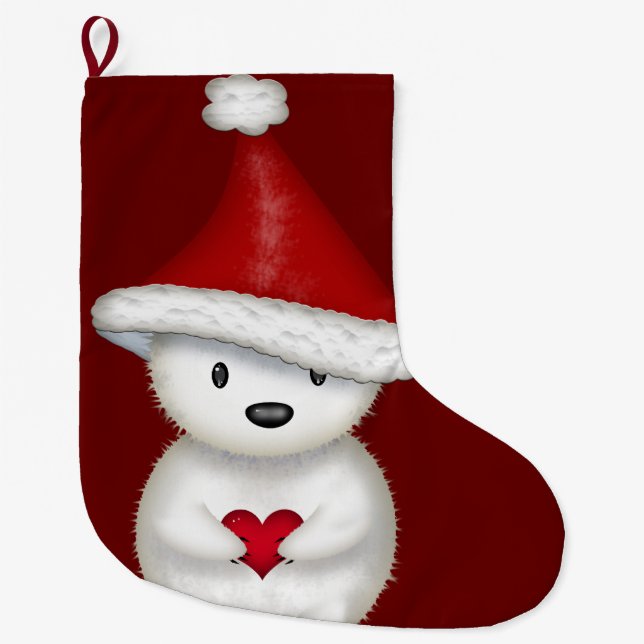 Chaussette de Noël Ourson Polaire Adorable avec un (Devant)
