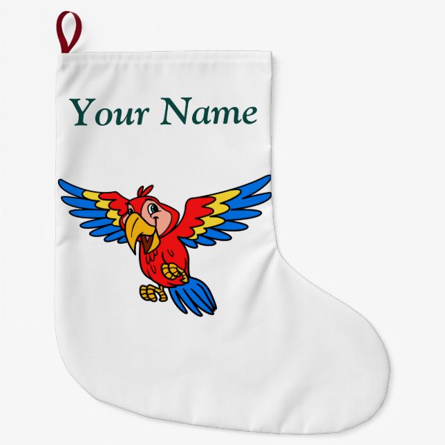 Chaussette de Noël perroquet (Devant)