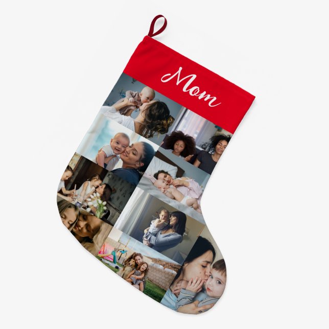 Chaussette de Noël personnalisée avec collage de p (Devant (Accrochage))