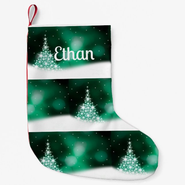 Chaussette de Noël personnalisée en forme de sapin (Devant)