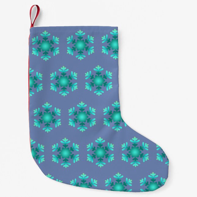Chaussette de Noël personnalisée flocons de neige (Devant)