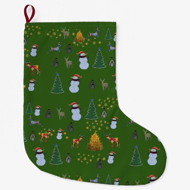 Chaussette de Noël personnalisée joyeuse (Devant)