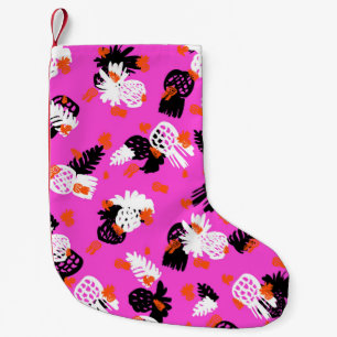 Chaussette De Noël Petite motif ditée aux motifs tropicaux, draine à 