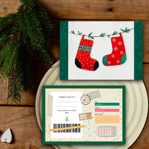 Chaussette de Noël Rétro Famille Bon Cadeau de Noë