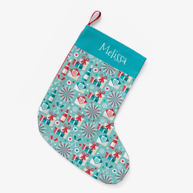 Chaussette de Noël Rétro pour les Fêtes (Devant (Accrochage))