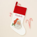 Chaussette De Noël Rétro Vintage Jolly Santa Claus de Christmas<br><div class="desc">Une réserve de Noël personnalisée avec une photo rétro festive. Le vieux Père Noël Jolly avec ses joues rousses et son sourire chaleureux et amical. Un peu de nostalgie de l'ancienne école pour les vieux temps,  cette image rappelle les souvenirs des célébrations du passé de Noël.</div>