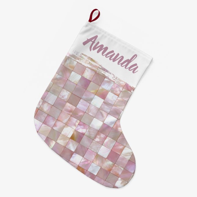 Chaussette de Noël Rose Brillante (Devant (Accrochage))