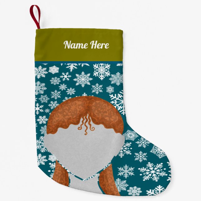 Chaussette de Noël silhouette de fille. (Devant)