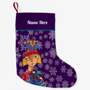 Chaussette de Noël silhouette de fille.