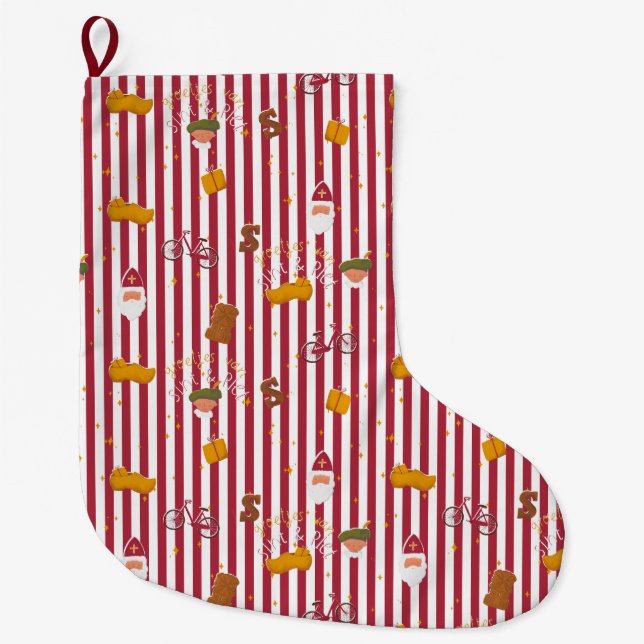 Chaussette de Noël Sinterklaas hollandaise Sint et (Devant)
