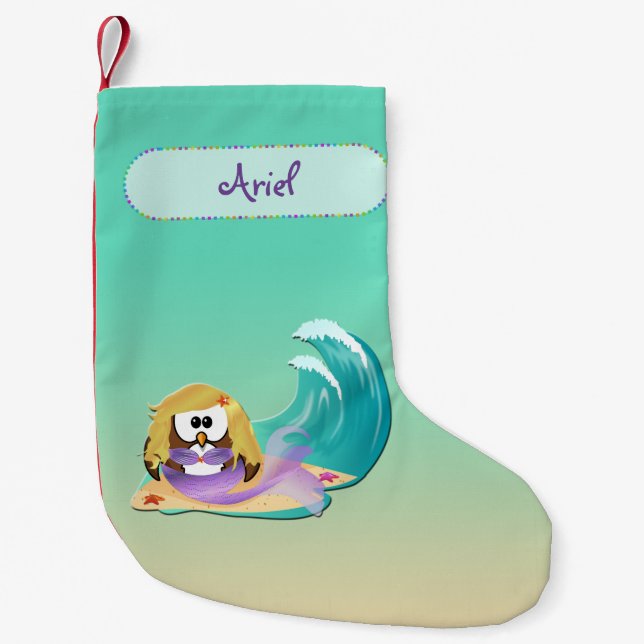 chaussette de Noël sirène hibou (Devant)