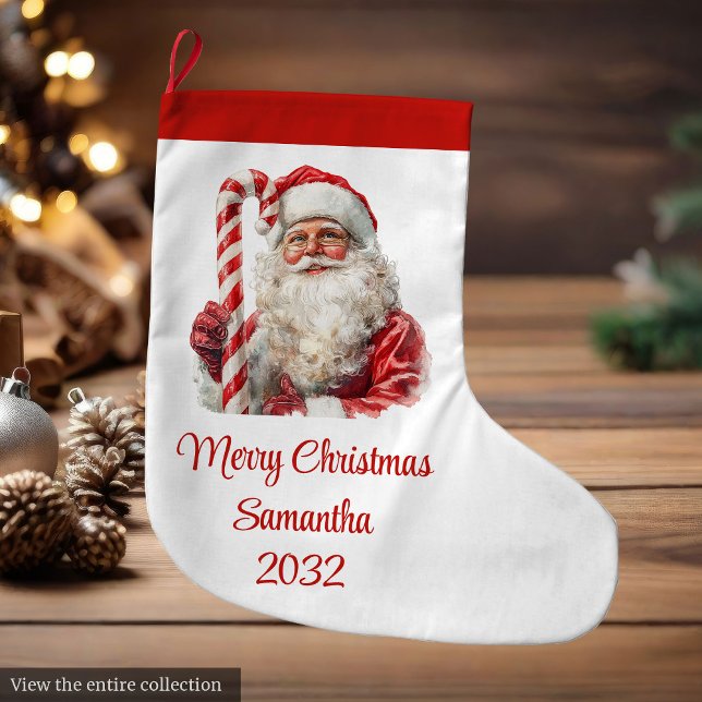 Chaussette de Noël tendance et moderne du Père Noë (Warmish Santa Claus Trendy Modern Holiday Stocking)