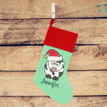 Chaussette De Noël Vache de Noël mignonne<br><div class="desc">Cette belle vache de Noël en bas comporte un Holstein mignon portant un chapeau de Père Noël rouge. Ce joli stock de Noël animal de ferme personnalisé est décoré d'un charmant arrière - plan de vacances vert menthe. Personnalisez avec votre propre texte en bas pour un cadeau amusant pour les...</div>