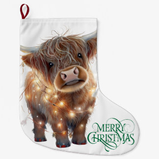 chaussette de Noël vache des Highlands