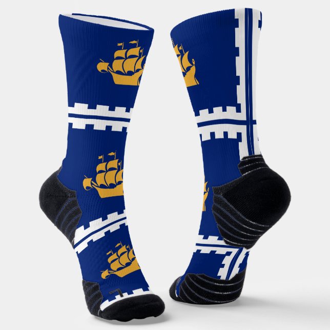 Chaussette de sport à équipage avec drapeau de la  (Angulaire)