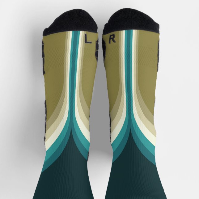 Chaussette Décor à deux arches de style rétro (Haut)