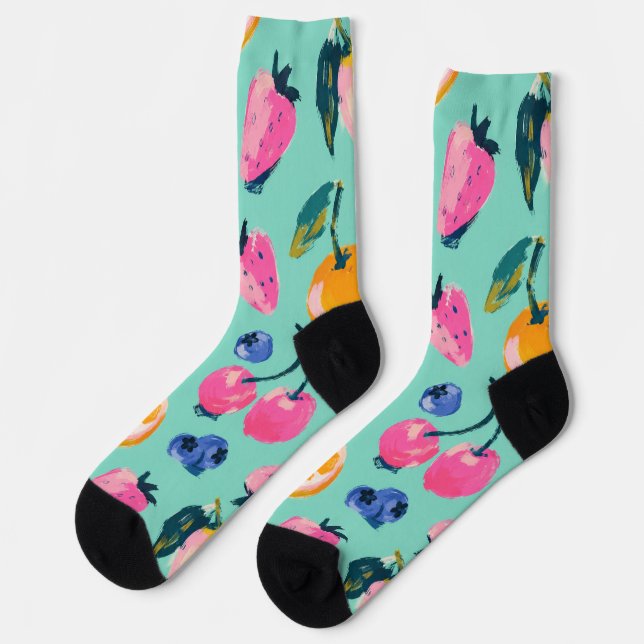 Chaussette Décor de mur de cuisine à motif de fruits d'été (Gauche)