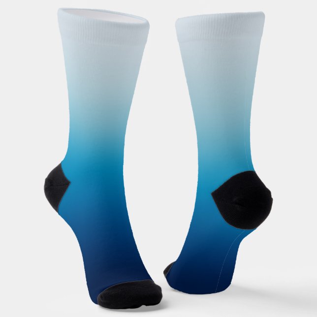 Chaussette Dégradé de bleu océan clair à foncé (Angulaire)