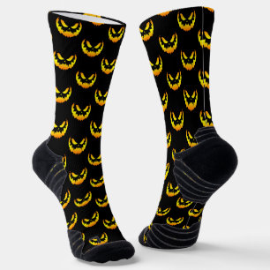 Chaussette Dégradé du visage du Citrouille Jack-o'-lantern