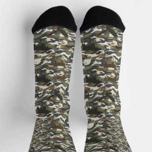 Chaussette Déguisement camouflage de style aquarelle avec des