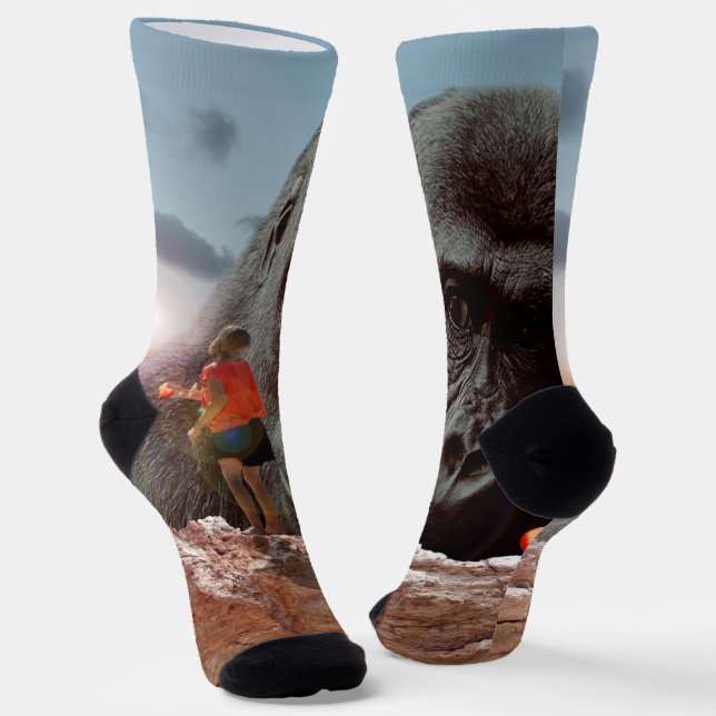 Chaussette Déjeuner Avec Gorille, Chaussettes D'Équipage (Angulaire)