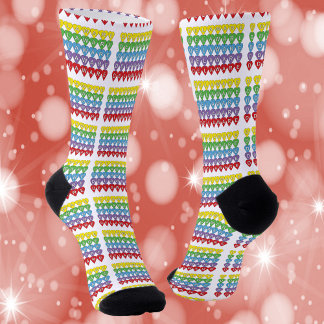 Chaussette Delaware US State Hearts Motif