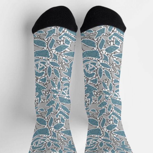 Chaussette Dentelle abstraite sans couture romantique rétro b (Haut)