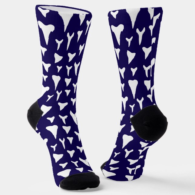 Chaussette Dents de requin Motif bleu et blanc (Angulaire)