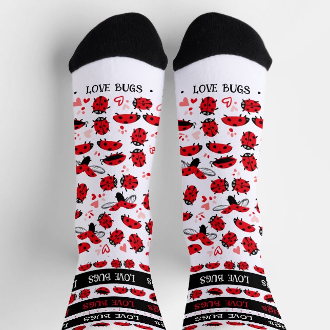 Chaussette Des chaussettes de Saint Valentin. Amour fou bugs (Haut)