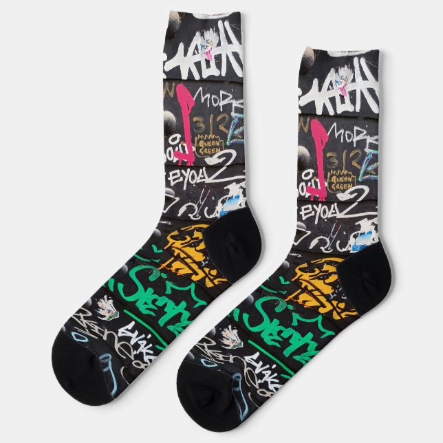 Chaussette des écrits colorés et fous (Gauche)