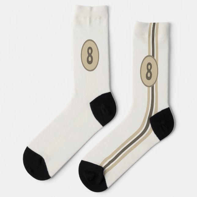 Chaussette Design 8 en beige sur sable avec rayures (Gauche)