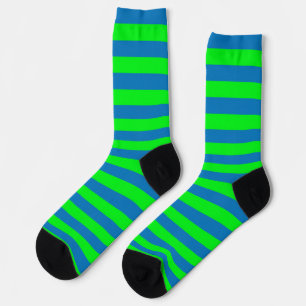 Chaussette Design de bandes bleues et vertes