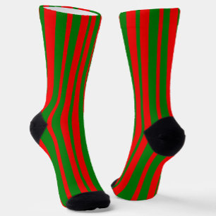 Chaussette Design de bandes rouge et verte
