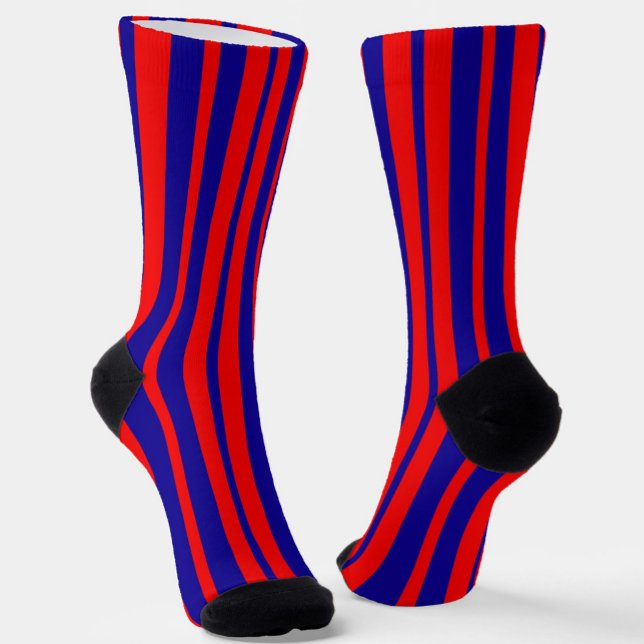 Chaussette Design de bandes rouges et bleues (Créateur téléchargé)