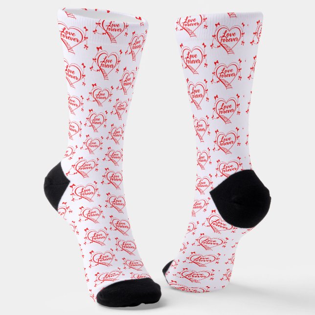 Chaussette Design de coeurs rouges créatifs (Angulaire)