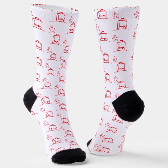 Chaussette Design de coeurs rouges créatifs (Angulaire)