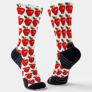 Chaussette Design de pomme rouge brillant