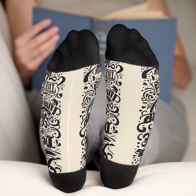 Chaussette Design de texte / chaussettes de mode Cool (Fond)