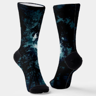 Chaussette Design floral complexe dans les tons violets et bl
