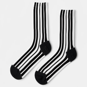 Chaussette Design Motif de bandes verticales en noir blanc