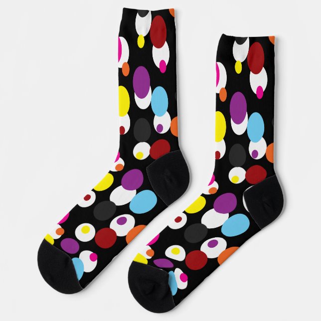 Chaussette Design Motif de surface Pois couleur noir (Gauche)