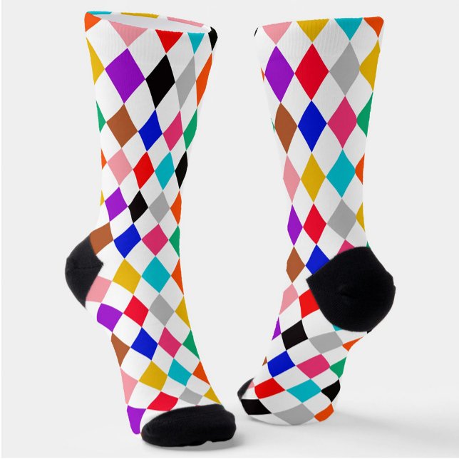 Chaussette Design Motif multicolore Harlequin Diamonds (Créateur téléchargé)