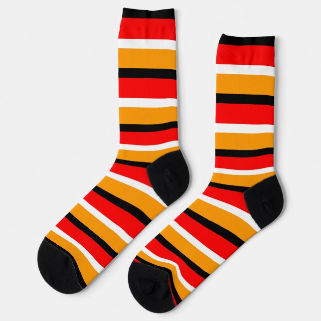 Chaussette Design Motif Red Orange (Gauche)