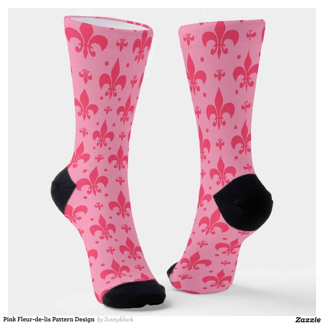 Chaussette Design Motif rose Fleur de lis (Créateur téléchargé)