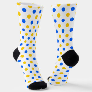 Chaussette Dessin à points blancs bleus jaunes